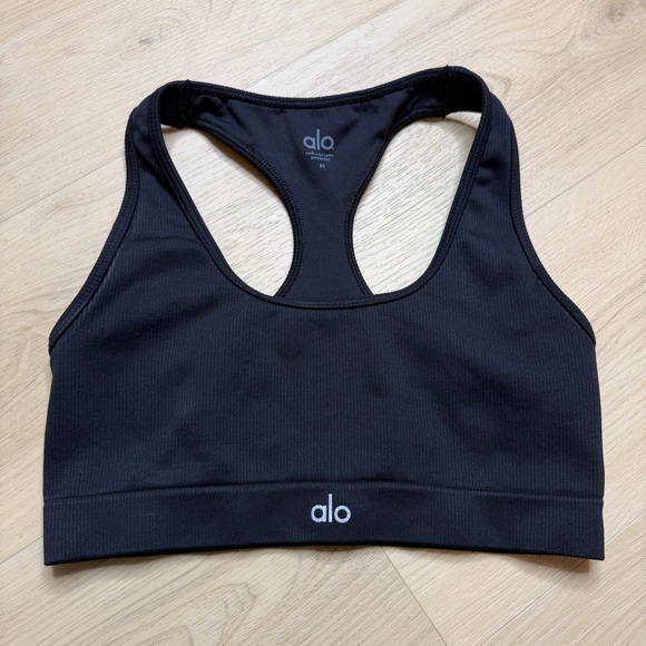 ALO Yoga Tops - Alo Yoga Black Seamless Ribbed Athletic Bra